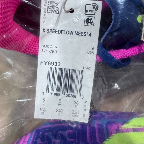 adidas X Speedflow Messi.4 Flexible Ground Cleats Soccer Blue Pink Yello 5.5 NWT - Picture 2 of 11